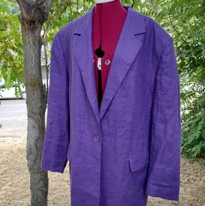 100% linen purple blazer